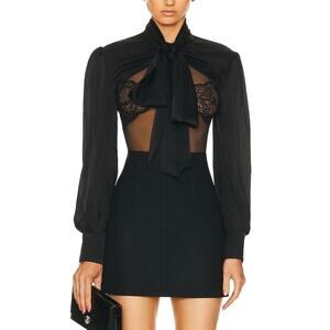 Kiki De Montparnesse 'Pussy' Black Silk Bow Shrug Size S